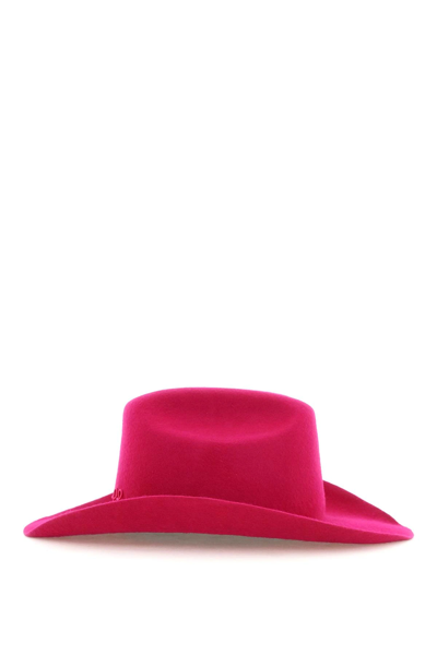 Shop Ruslan Baginskiy Felt Cowboy Hat In Fuchsia