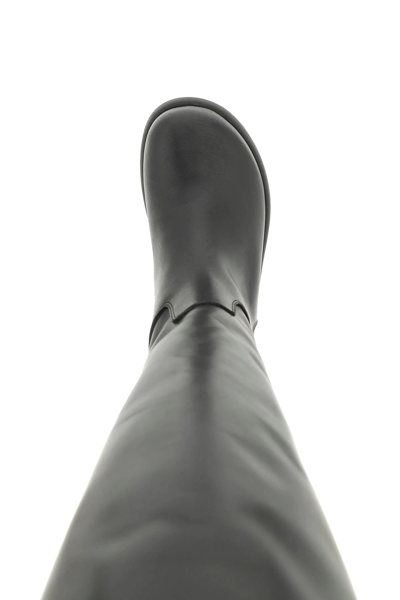 Gia Borghini Black Slip-on Boots With Chunky Sole In Black