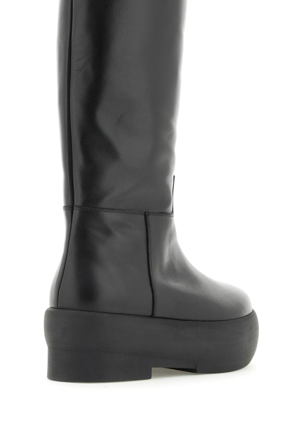 Gia Borghini Black Slip-on Boots With Chunky Sole In Black