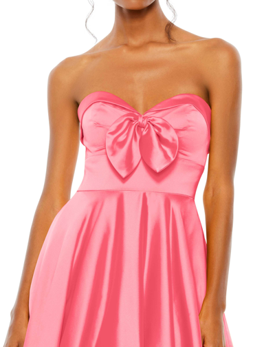 Shop Mac Duggal Bow Sweetheart Strapless A Line Gown In Blush