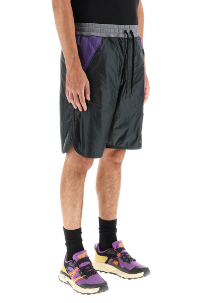 Shop Moncler Ripstop Nylon Short In Black,purple,grey
