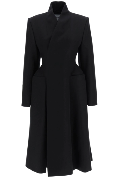 Balenciaga Black Flared Hourglass Coat