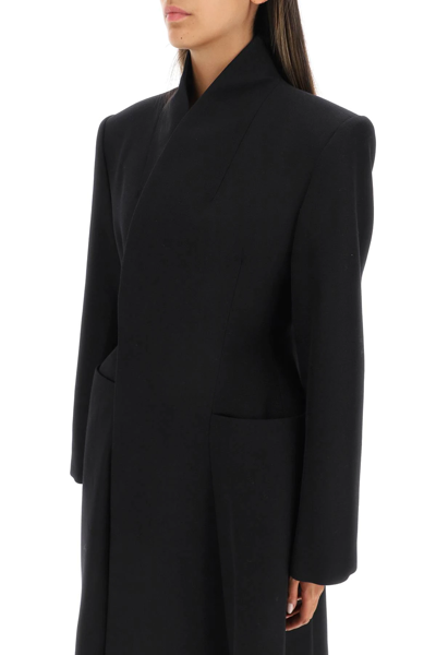Balenciaga Black Flared Hourglass Coat