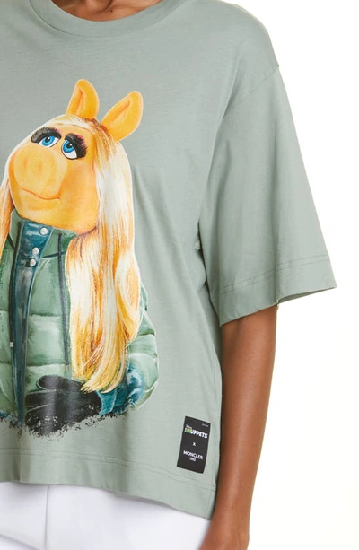 Shop Moncler Genius X The Muppets Miss Piggy Graphic Tee In Sage