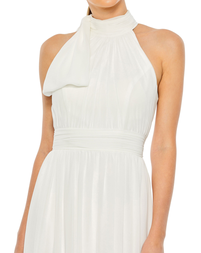 Shop Ieena For Mac Duggal High Neck Chiffon Gown In White
