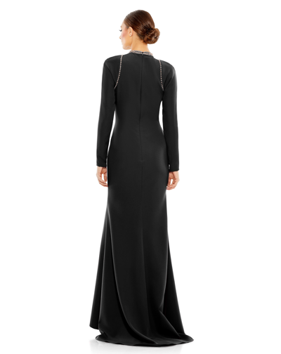 Mac Duggal 26612 Long Sleeve Formal Fitted Gown In Black