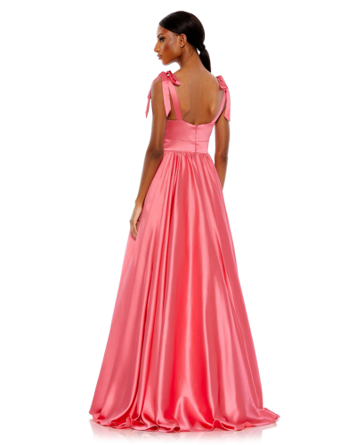 MAC DUGGAL PINK TIE SHOULDER SWEETHEART BALLGOWN 