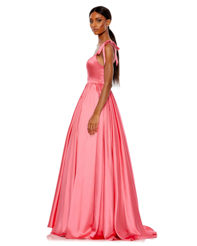 Mac Duggal Women's Ieena Satin Fit-&-flare Ballgown In Coral