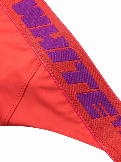 Off-white Logo Band Triangle Bikini In Red