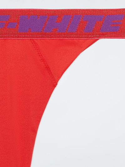 Off-white Logo Band Triangle Bikini In Red