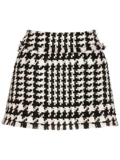 Shop Dolce & Gabbana Houndstooth A-line Mini Skirt In Multicolour