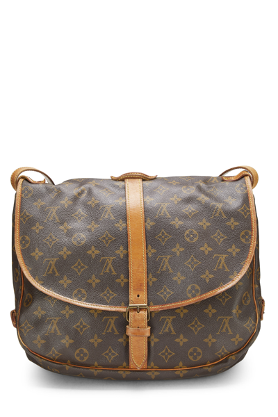 Pre-owned Louis Vuitton Monogram Canvas Saumur 35