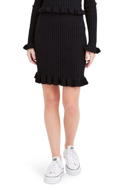Shop Bcbgeneration Ribbed Knit Sweater Skirt In Black