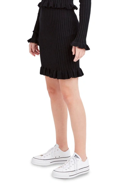 Shop Bcbgeneration Ribbed Knit Sweater Skirt In Black