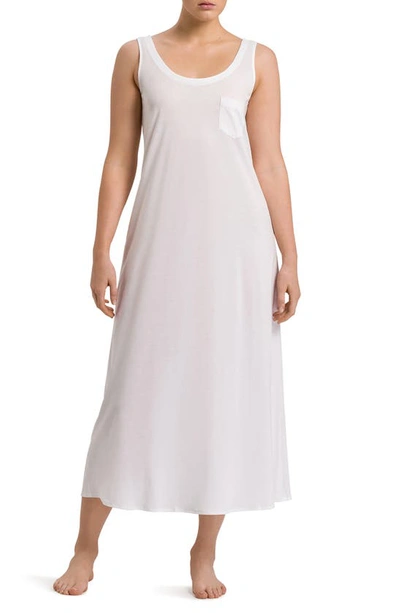 Hanro Cotton Deluxe Tank Nightgown In 101 - White