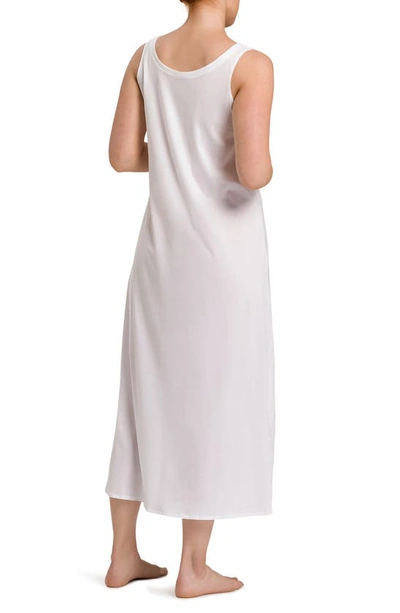 Shop Hanro Deluxe Mercerized Pima Cotton Nightgown In 101 - White