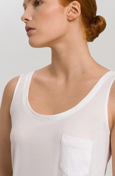Hanro Cotton Deluxe Tank Nightgown In 101 - White