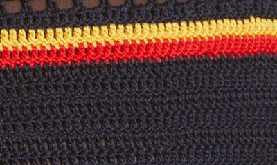 Shop Rabanne Crochet Cotton Crop Top In Navy