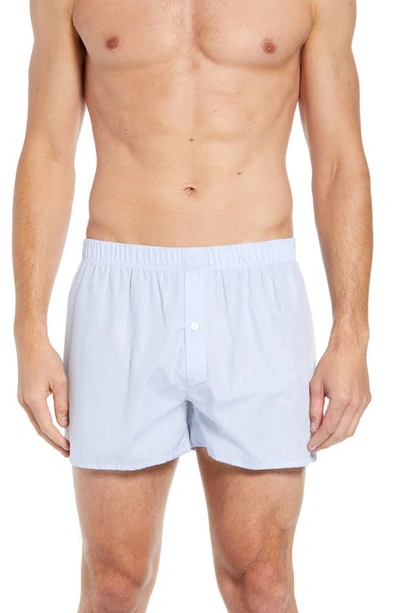 Shop Hanro Fancy Cotton Boxers In Light Blue