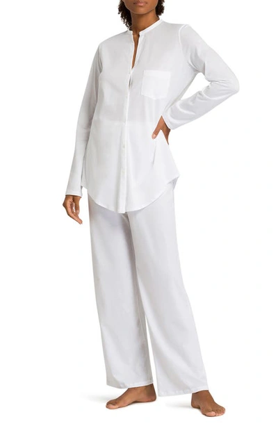 Shop Hanro Cotton Deluxe Pajamas In 101 - White