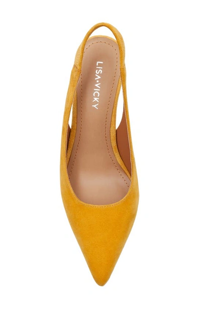 Shop Lisa Vicky Piper Pointed Toe Slingback Pump In Dark Yellow