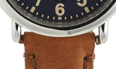 Shinola Men's The Runwell Leather Watch, 41mm In Navy