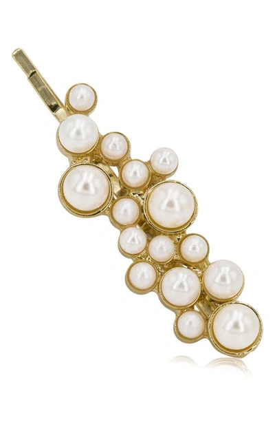 Shop Brides And Hairpins Imitation Pearl Hair Clip In Gold