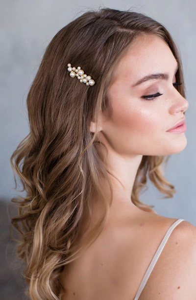 Shop Brides And Hairpins Imitation Pearl Hair Clip In Gold