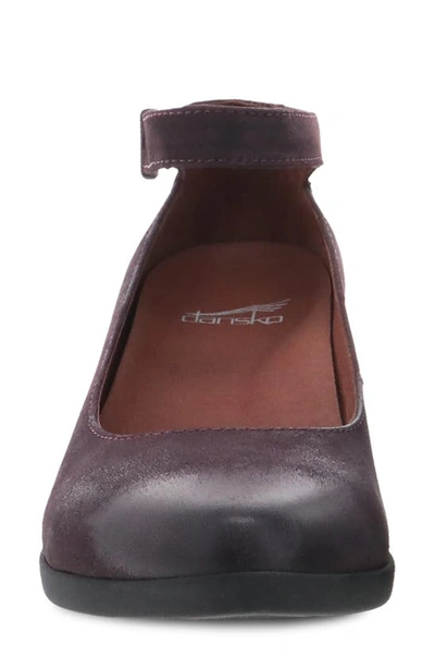 Shop Dansko Shaylee Waterproof Ankle Strap Pump In Fig Waterproof Leather