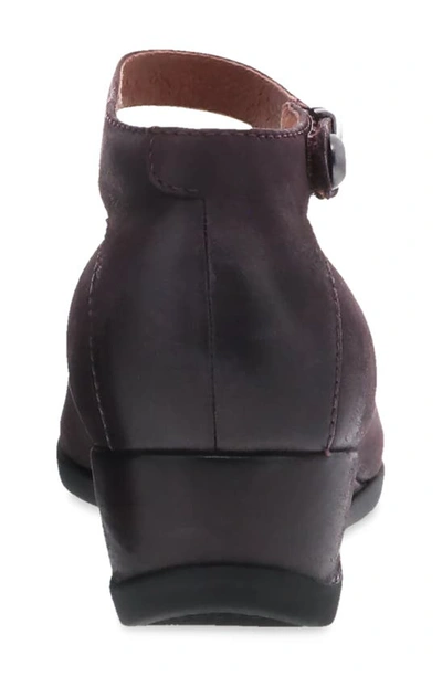 Shop Dansko Shaylee Waterproof Ankle Strap Pump In Fig Waterproof Leather