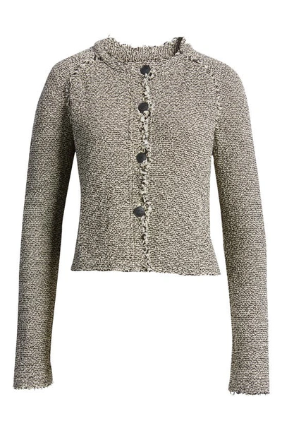Shop Rag & Bone Tweed Cotton Knit Button-up Jacket In Black Multi