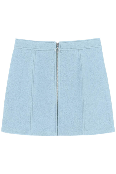 Shop Apc A.p.c. Alis Wool Miniskirt In Blue