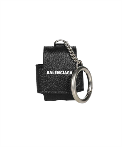 Shop Balenciaga Cash Airpods Case In Black