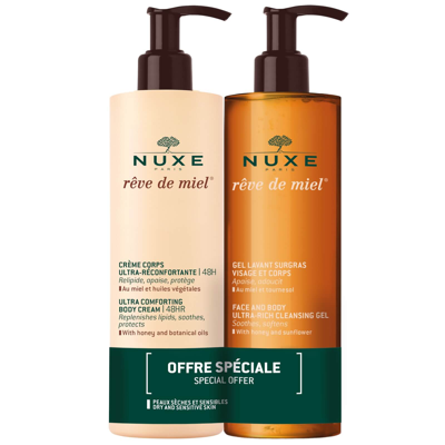 Shop Nuxe Duo Face And Body Cleansing Gel + Body Comforting Cream 48h Rêve De Miel®