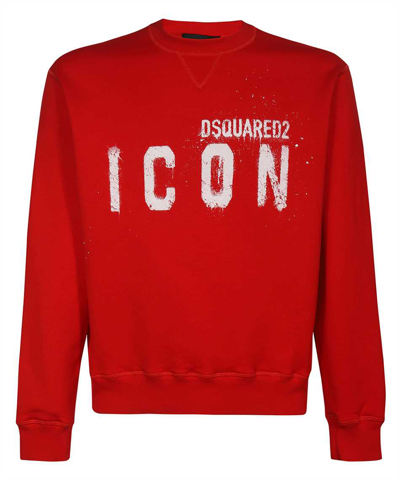 Shop Dsquared2 Icon Spray Sweatshirt In Red