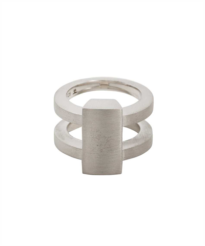 Shop Tom Wood Vault Shield Ring In Silver