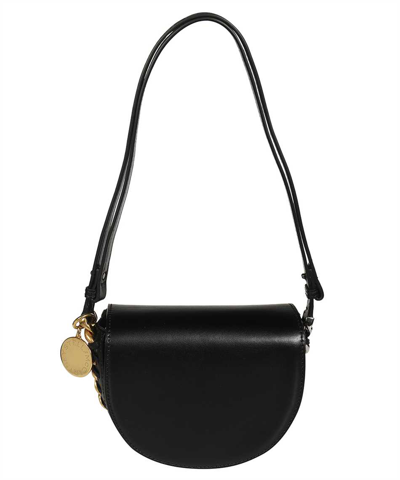 Shop Stella Mccartney Frayme Small Flap Shoulder Bag In Black