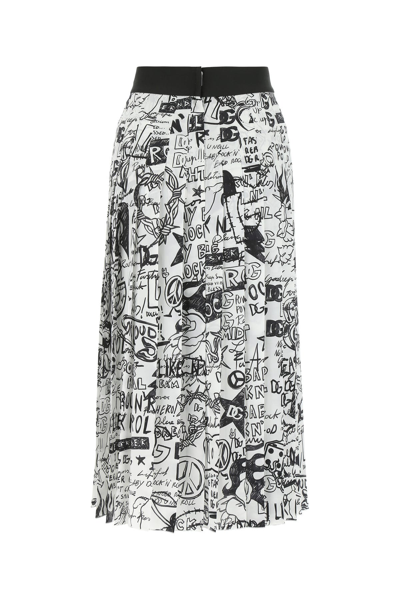 Shop Dolce & Gabbana Printed Silk Skirt Printed  Donna 44