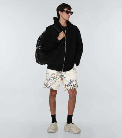 Shop Givenchy Printed Fleece Bermuda Shorts In Multicolored