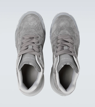 Shop Alexander Mcqueen Court Suede Sneakers In P.g./a.g/si/d.g/a.g.