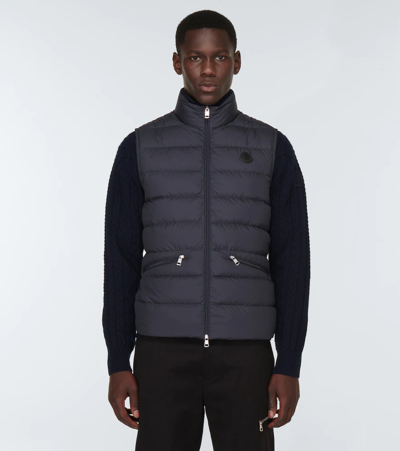 Shop Moncler Treompan Down Vest In Navy