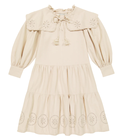 The New Society Geraldine Embroidered Midi Dress In Sand