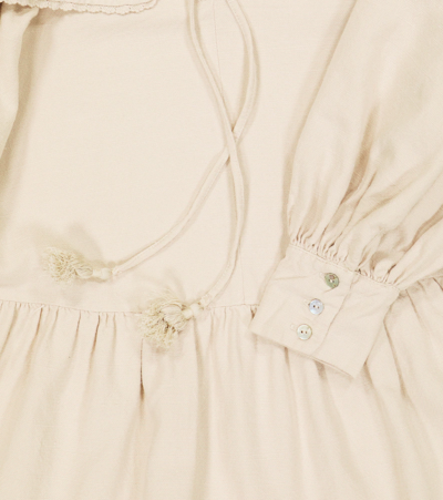 The New Society Geraldine Embroidered Midi Dress In Sand