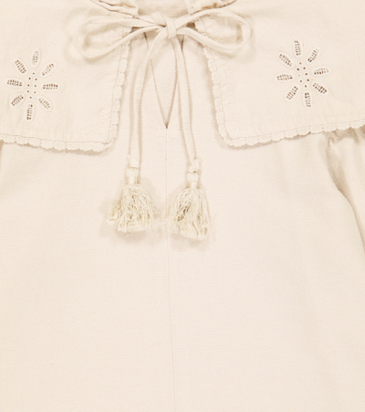 The New Society Geraldine Cotton Piqué Blouse In Sand