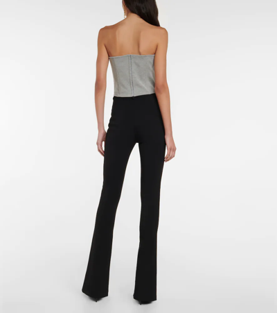 Magda Butrym Corset-inspired Cotton-blend Top In Grey