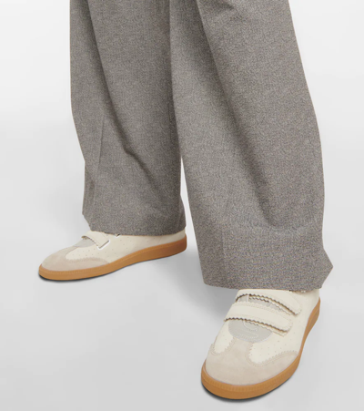 Isabel Marant Beth Panelled Suede Sneakers In Ecru