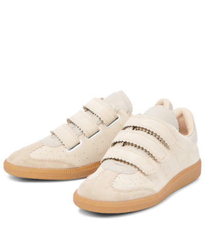 Isabel Marant Beth Panelled Suede Sneakers In Ecru
