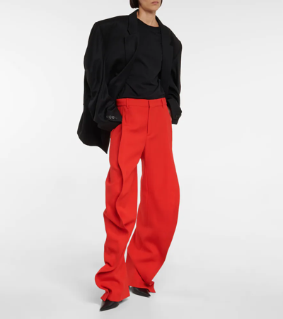 Shop Y/project High-rise Wool Pants In Red