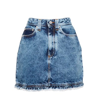 Shop Alessandra Rich Denim Miniskirt In Blue