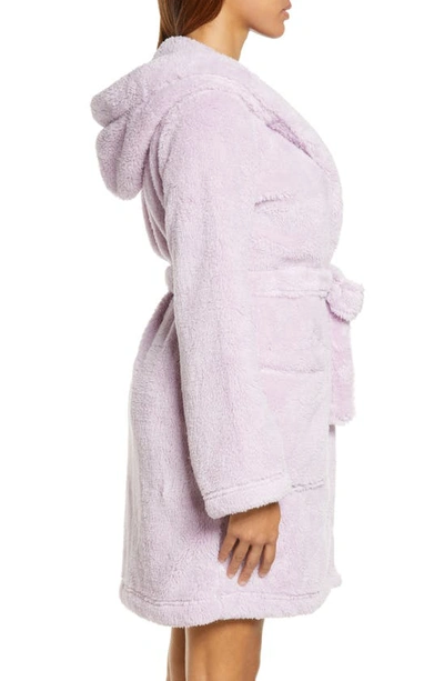 Shop Ugg Aarti Faux Shearling Hooded Robe In Lilac Frost